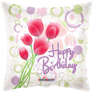 Happy Birthday Tulips Clear View