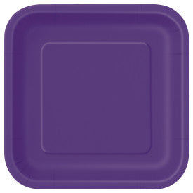 Deep Purple Solid Square - Dessert Plates