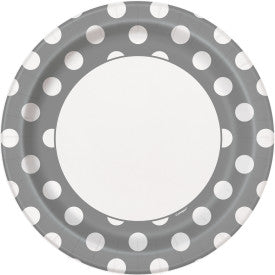 Silver Dots Round - Dinner Plates