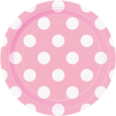 Lovely Pink Dots Round - Dessert Plates