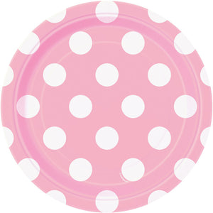 Lovely Pink Dots Round - Dessert Plates