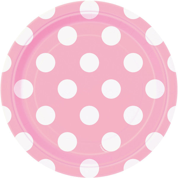 Lovely Pink Dots Round - Assiettes à dessert