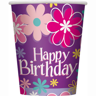 Birthday Blossoms Paper Cups