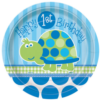 First Birthday Turtle Round - Dinner Plates