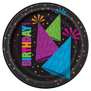 Neon Party Round - Assiettes plates