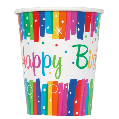 Rainbow Ribbons Birthday Paper Cups