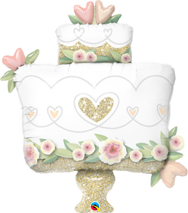 Gâteau de mariage doré pailleté
