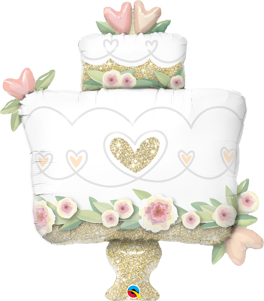 Gâteau de mariage doré pailleté