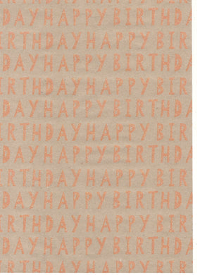 Kraft découpé joyeux anniversaire orange