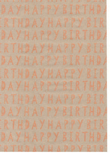Kraft Cut Out Happy Birthday Orange