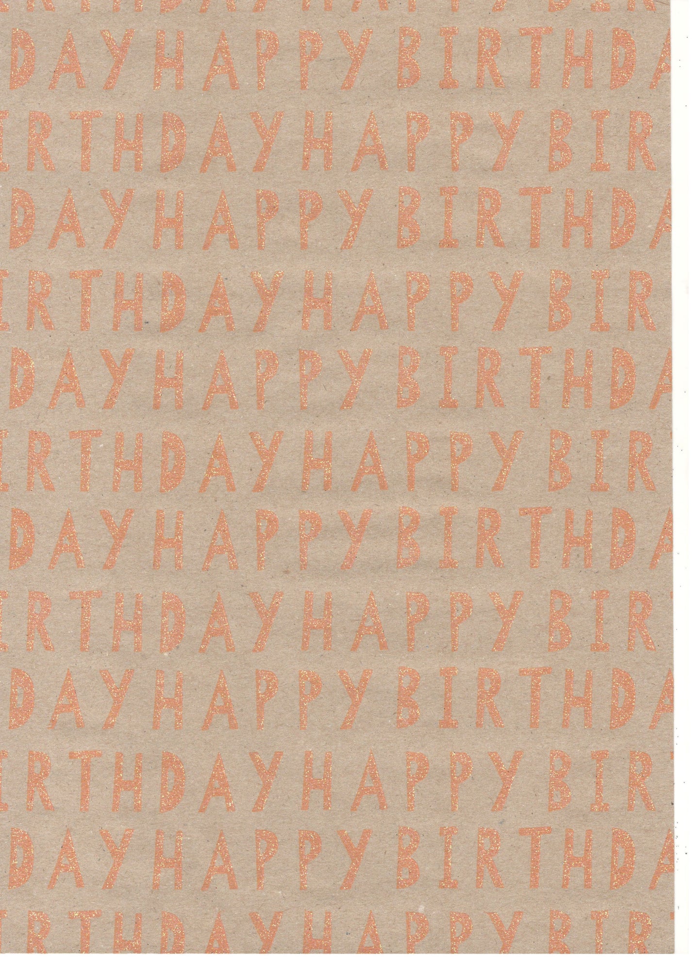 Kraft découpé joyeux anniversaire orange