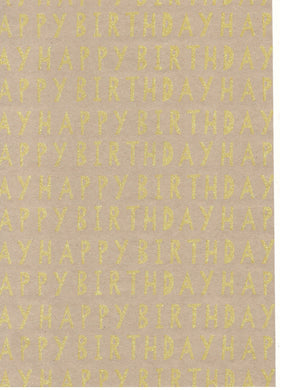 Kraft découpé joyeux anniversaire jaune