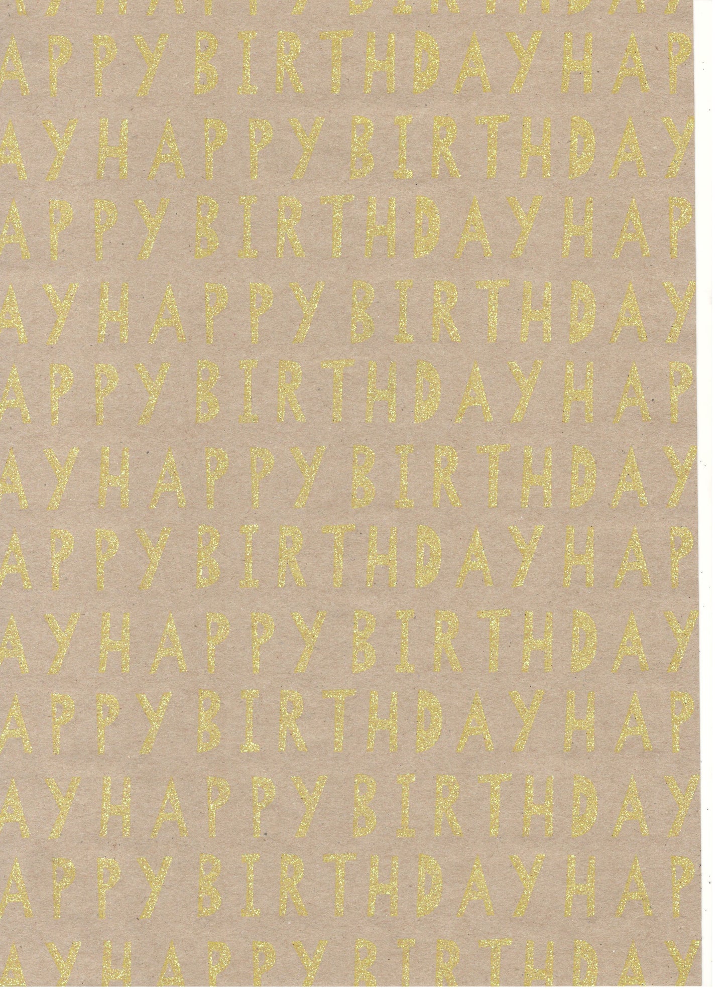 Kraft Cut Out Happy Birthday Yellow