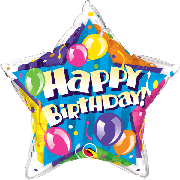 Birthday! Sparkling Balloons Star